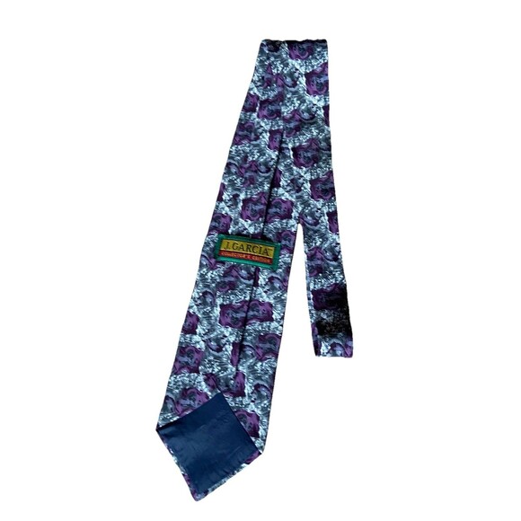 J. Garcia Men's Neck Tie Purple & Gray Multicolor 100% Imported Silk RN 62830 - Picture 2 of 5
